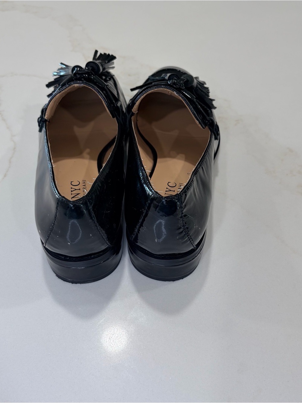 Isaac Mizrahi Black Patent Tassel Loafers - Picture 3 of 7